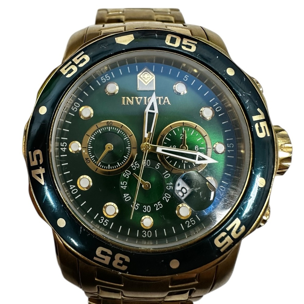 Invicta Gold and Green Chronograph Watch